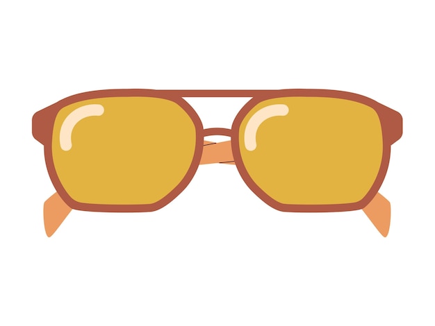 Ícono de gafas de sol con estilo Silueta de marco de gafas a la moda Accesorio para la protección de los ojos del sol