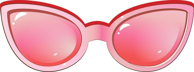 Icono de gafas de sol de moda rosa en estilo de dibujos animados aislado sobre fondo blanco. ilustración vectorial de acciones.