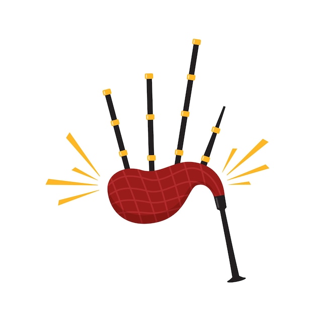 Icono de gaita Ilustración plana de instrumento musical de gaita Ilustración vectorial