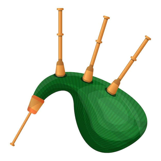 Icono de gaita verde Caricatura de icono de vector de gaita verde para diseño web aislado sobre fondo blanco