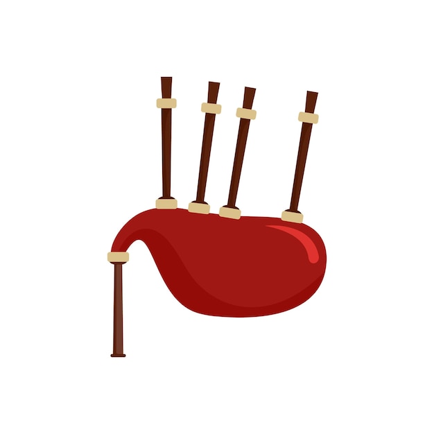 Icono de gaitas rojas Ilustración plana del icono vectorial de gaites rojas para la web aislado en blanco
