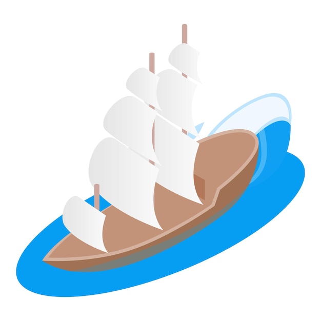 Icono de galeón Ilustración isométrica del icono de vector de galeón para web