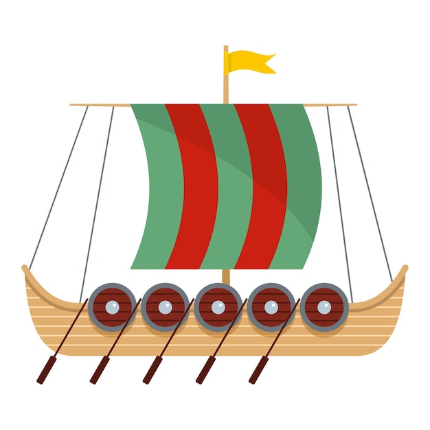 Icono de galeón Ilustración plana del icono de vector de galeón para web