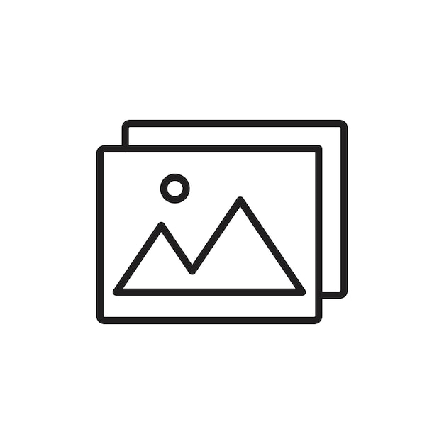 Icono de la galería Arte plano en blanco y negro aislado