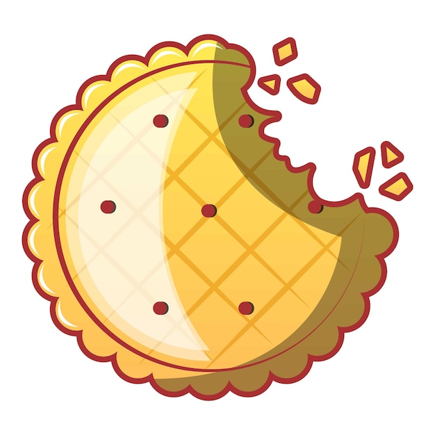 Icono de galleta agrietada Caricatura de icono de vector de galleta agrietada para diseño web aislado sobre fondo blanco