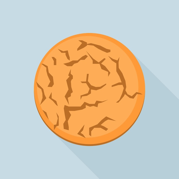 Vector icono de galleta casera ilustración plana del icono de vector de galleta casera para diseño web