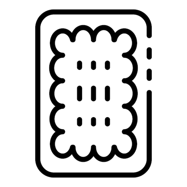 Icono de galleta de cereales icono de vector de galleta de cereales de contorno para diseño web aislado sobre fondo blanco