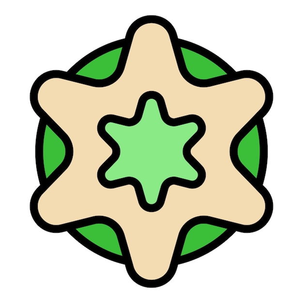 Icono de galleta Contorno del icono del vector de galleta Color plano aislado