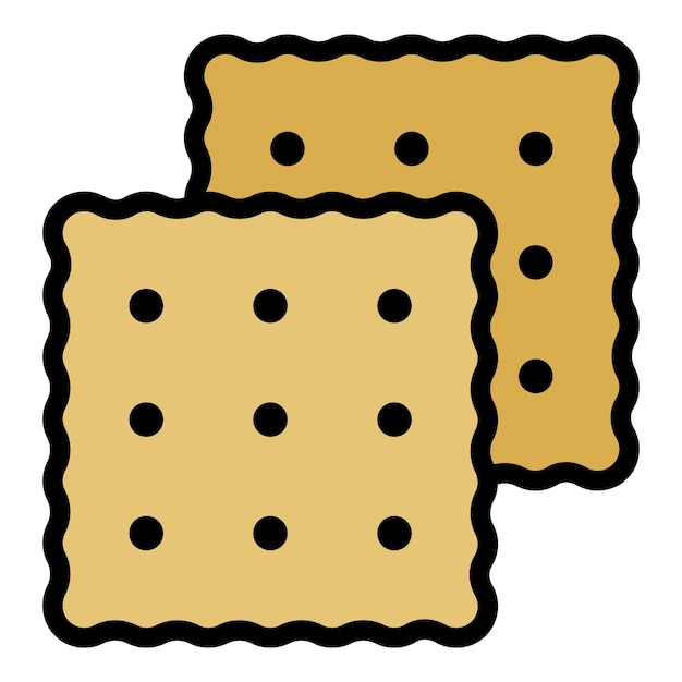 Icono de galleta Contorno icono de vector de galleta color plano aislado
