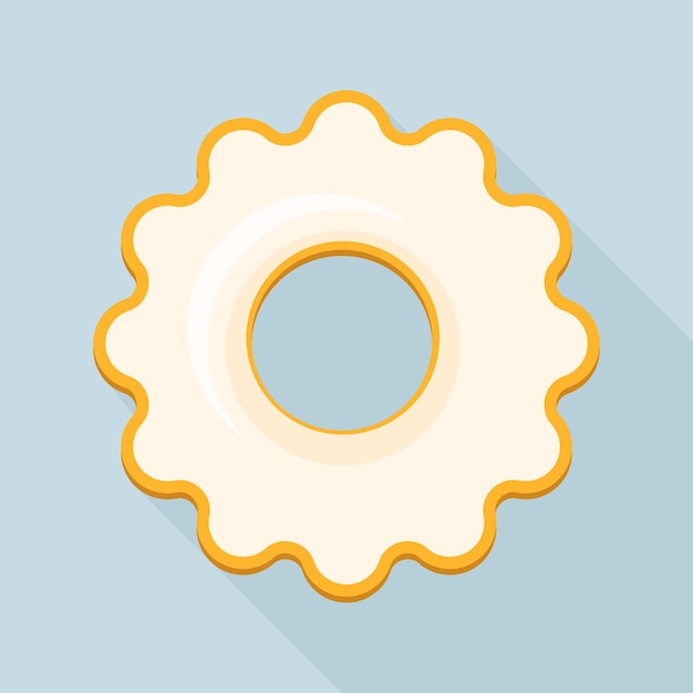 Icono de galleta de crema blanca Ilustración plana del icono de vector de galleta de crema blanca para diseño web