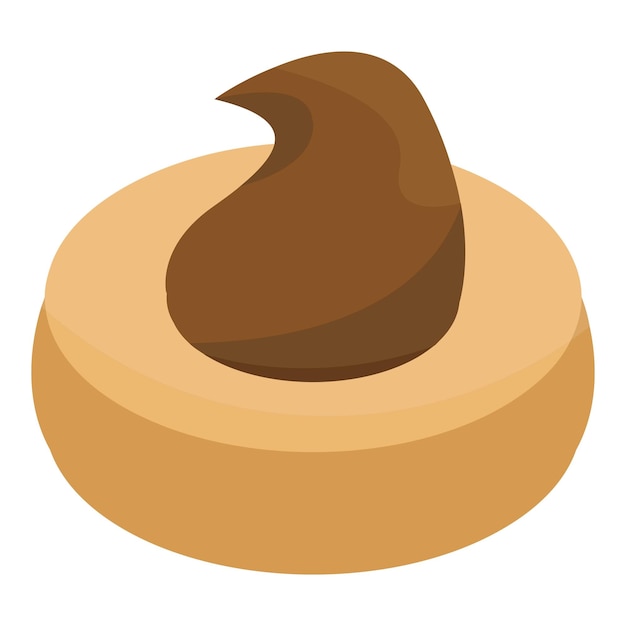 Icono de galleta de crema Isométrica de icono de vector de galleta de crema para diseño web aislado sobre fondo blanco