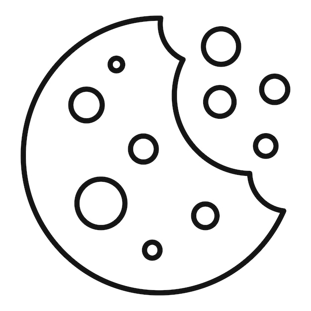 Icono de galleta de desayuno Icono de vector de galleta de desayuno de esquema para diseño web aislado sobre fondo blanco