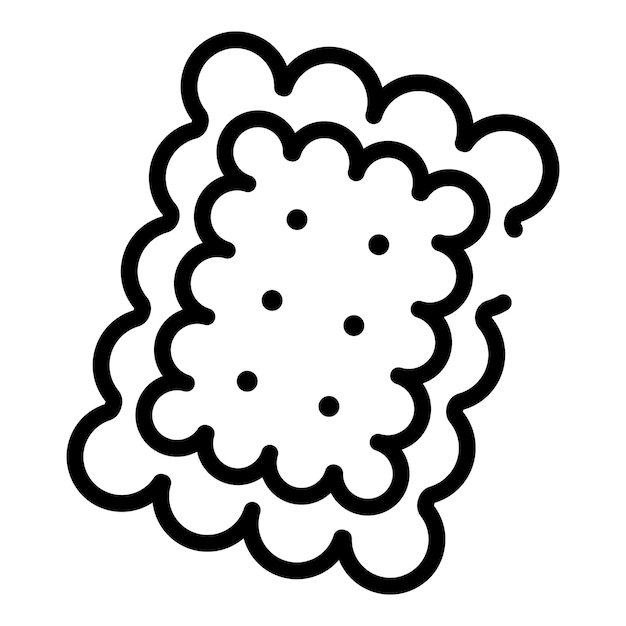 Icono de galleta dulce Icono de vector de galleta dulce de esquema para diseño web aislado sobre fondo blanco