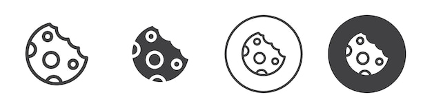 Ícono de la galleta Logotipo del vector de contorno sencillo
