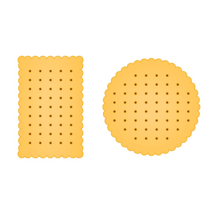 Vector icono de galleta plana aislado sobre fondo blanco.