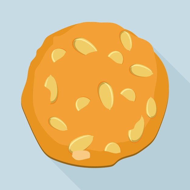 Icono de galleta de semilla de girasol Ilustración plana del icono de vector de galleta de semilla de girasol para diseño web