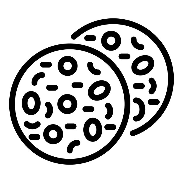 Icono de galletas de grano Icono de vector de galletas de grano de contorno para diseño web aislado sobre fondo blanco