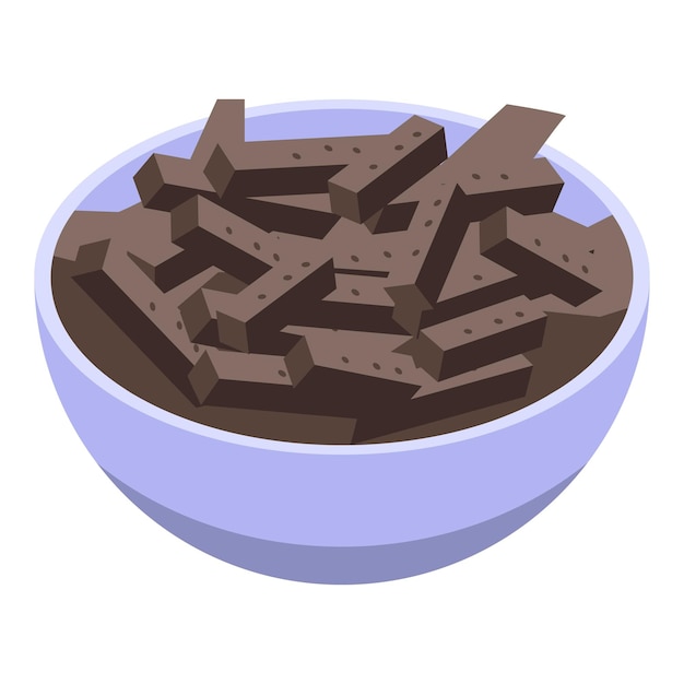 Icono de galletas marrones Isométrico de icono de vector de galletas marrones para diseño web aislado sobre fondo blanco
