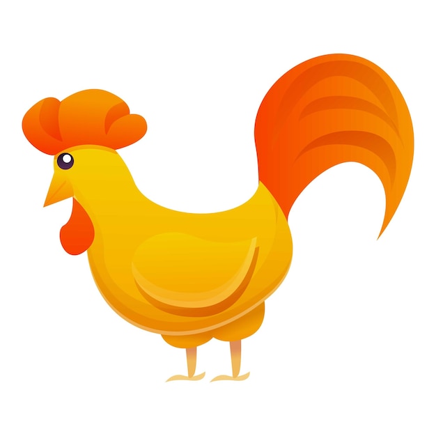 Icono de gallo dorado Icono vectorial de gallodorado para diseño web aislado sobre fondo blanco