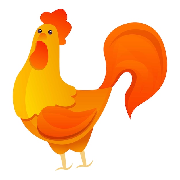 Icono de gallo naranja Icono vectorial de gallo Naranja para el diseño web aislado en fondo blanco