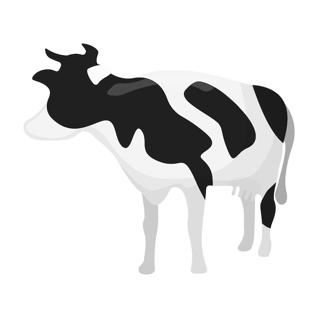 Icono de ganado de dibujos animados de concepto, ilustración de vector de vaca de cría de agricultura de granja, aislado en blanco. rango libre de animales sanos. ganadería de rancho.