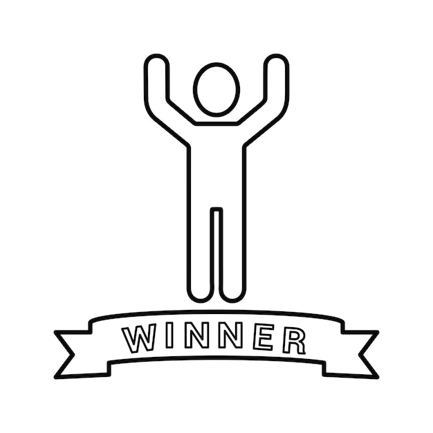 Icono ganador Diseño del contorno de la línea
