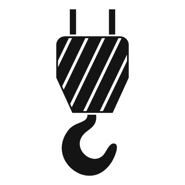 Icono de gancho de grúa de reparación de aviones Ilustración simple del icono de vector de gancho de grúa de reparación de aviones para diseño web aislado sobre fondo blanco
