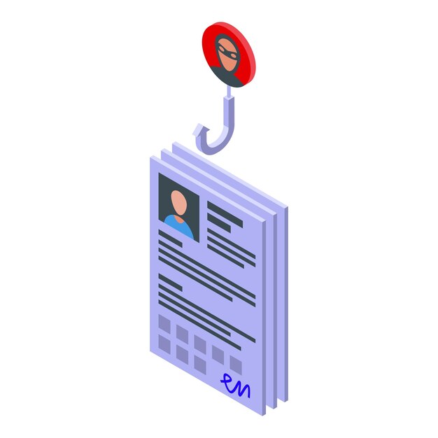 Icono de gancho hacker vector isométrico Servidor seguro Internet web