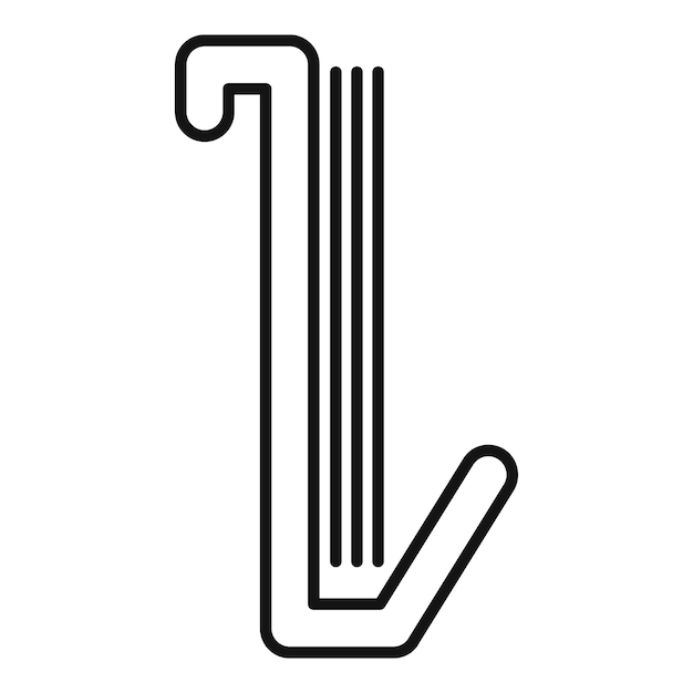 Icono de gancho de pared que muestra colgador para ropa