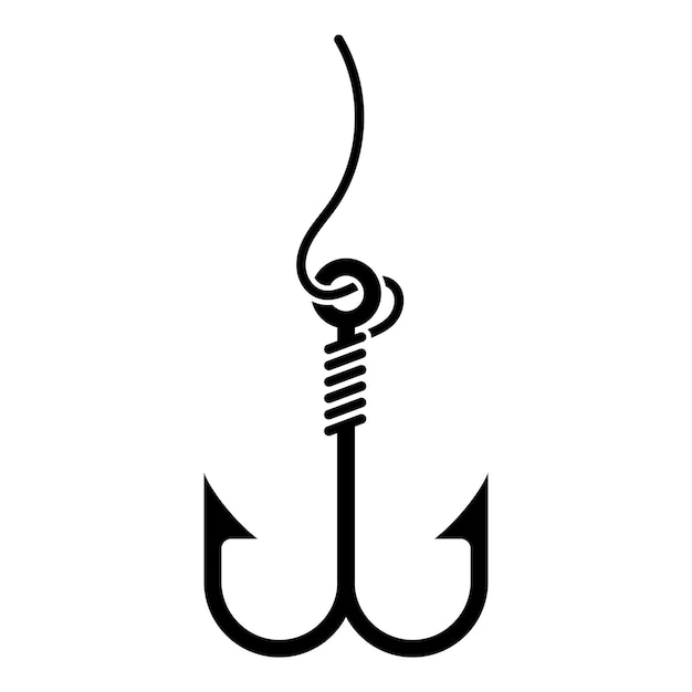 Icono de gancho de pesca aislado sobre fondo blanco