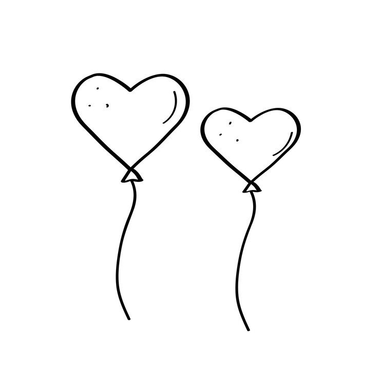 Icono de garabate en forma de corazón de globo Ilustración vectorial del concepto del día de San Valentín