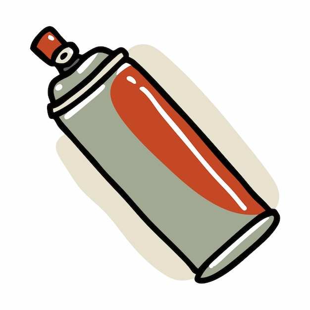 Icono de garabateo de color vectorial de una pintura roja en un fondo blanco aislado 3