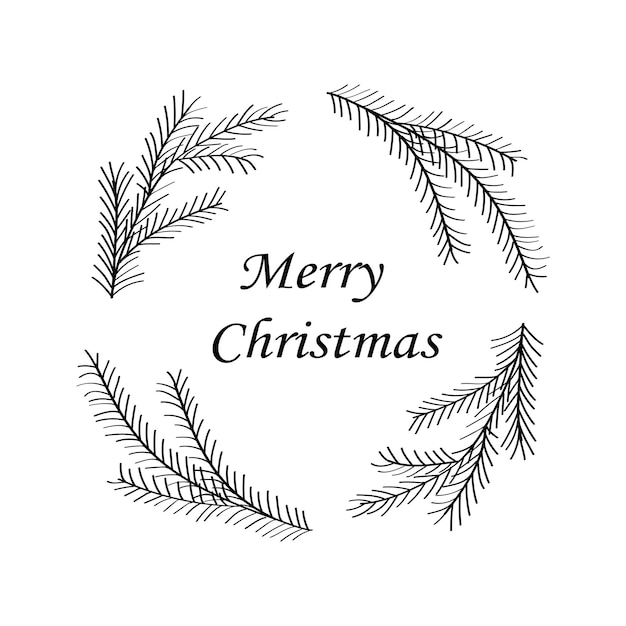 Icono de garabateo de la corona de Navidad Ilustración vectorial de una decoración festiva