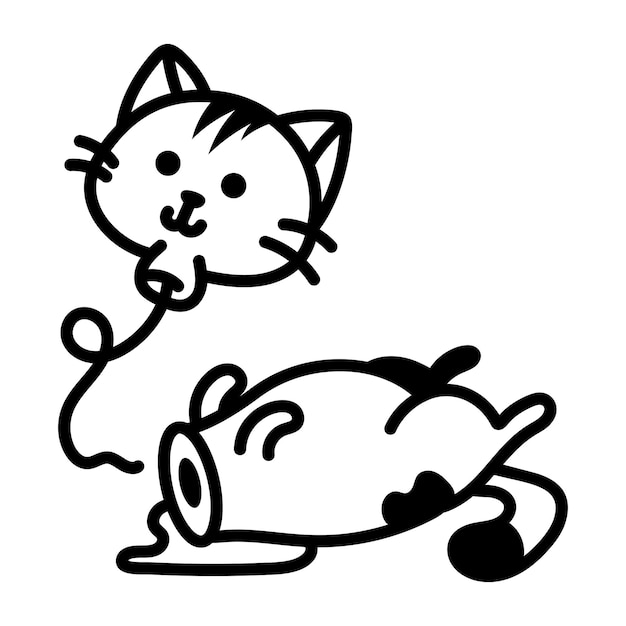 Un icono de garabateo de un globo de gato