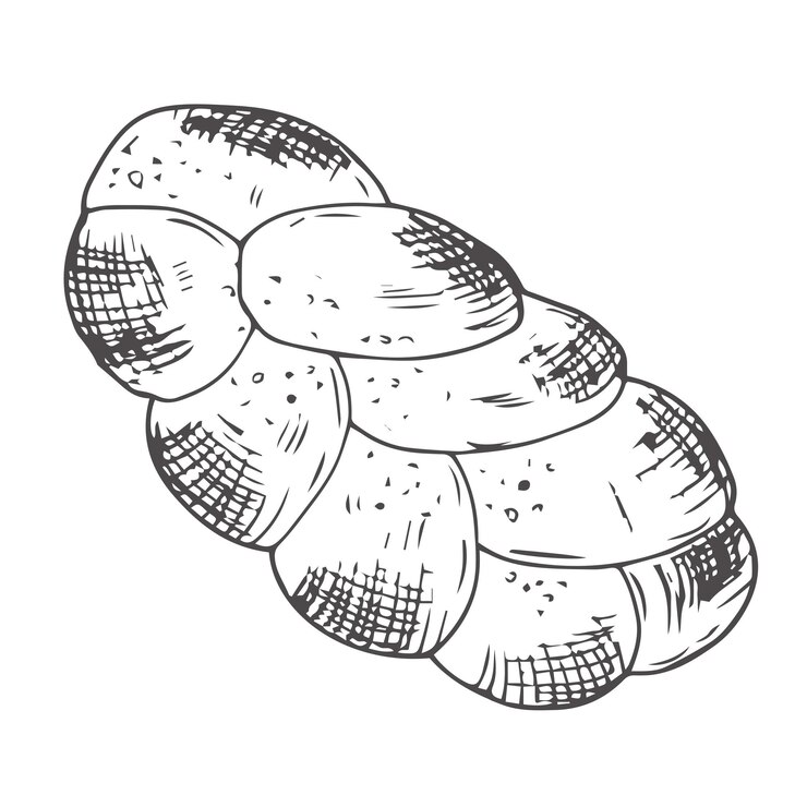 Vector icono de garabateo de pan ilustración vectorial dibujada a mano aislada sobre fondo blanco