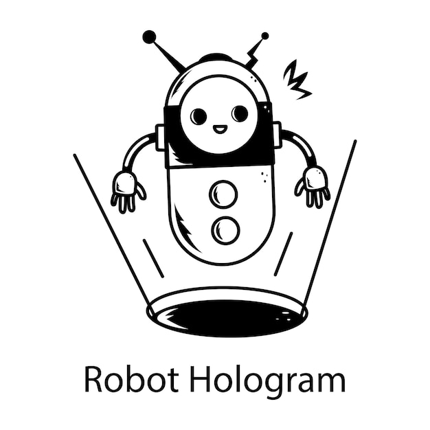 Este icono de garabateo que representa el holograma del robot