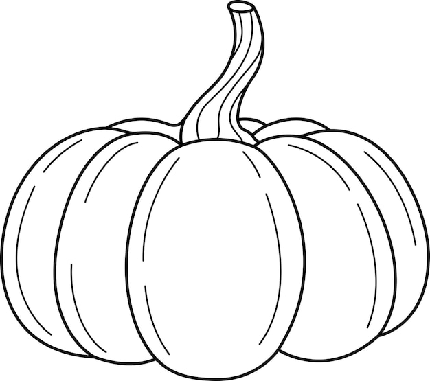 El icono del garabato de calabaza terapia de arte página de colorear ilustración vectorial de arte de línea