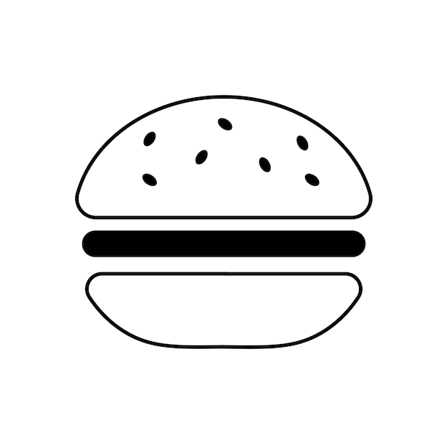 Icono de garabato de hamburguesa simple