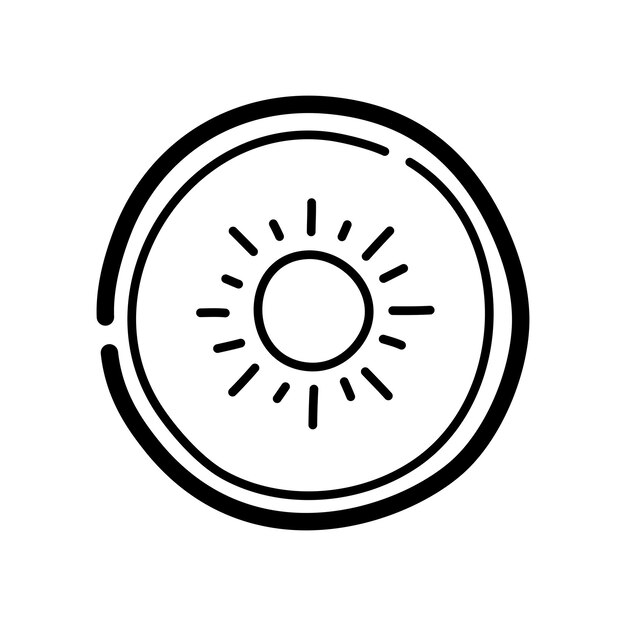 Icono de garabato de kiwi Símbolo dibujado a mano Ilustración vectorial