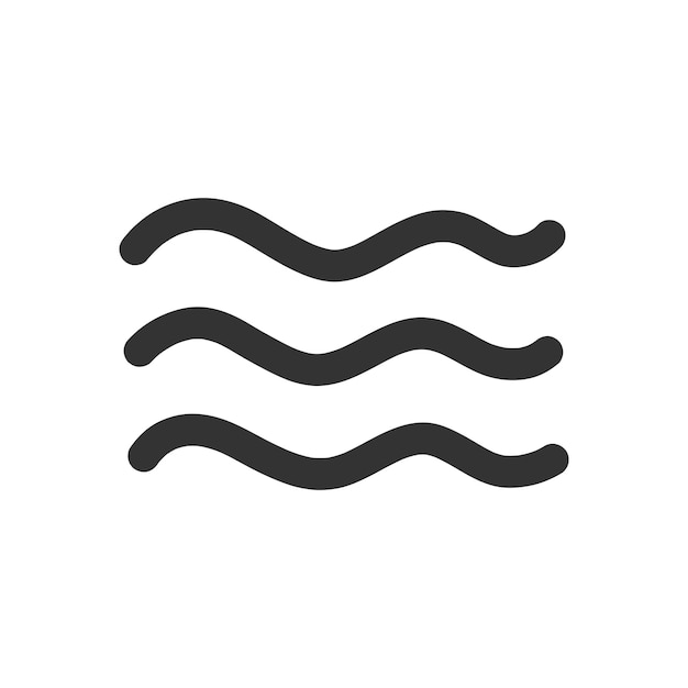 Icono de garabato de onda diseño plano ilustración vectorial aislada