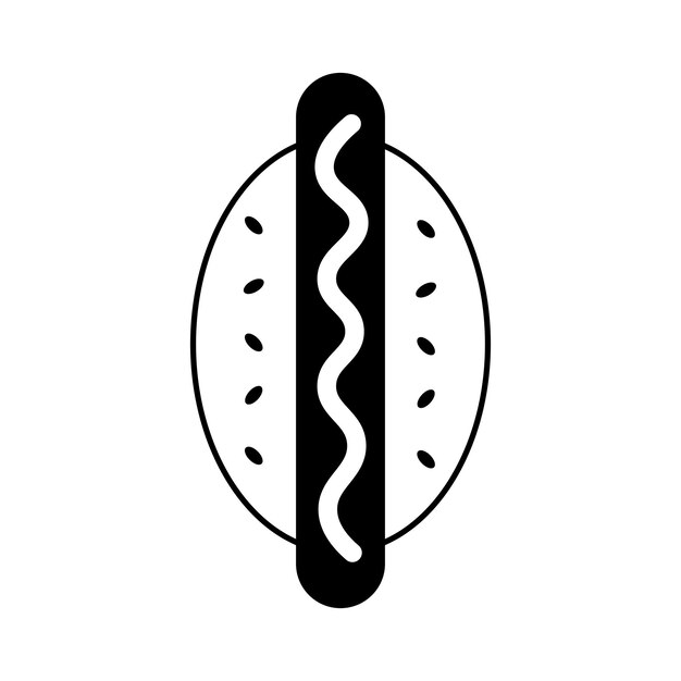 Icono de garabato de perrito caliente