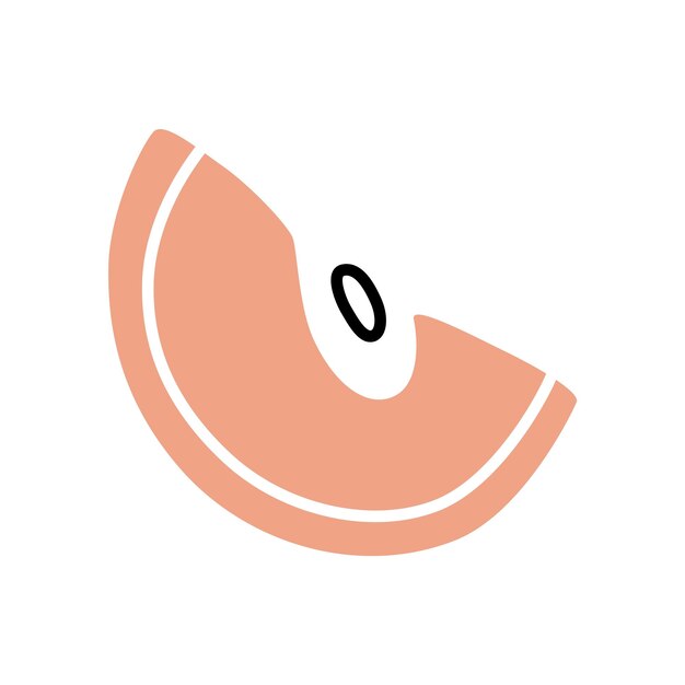 Icono de garabato de rebanada de manzana dibujado a mano en un estilo minimalista moderno