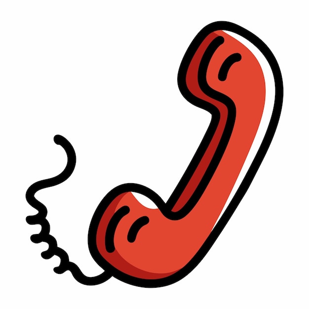 Icono de garabatos dibujados a mano de un teléfono vectorial en un fondo blanco aislado 3
