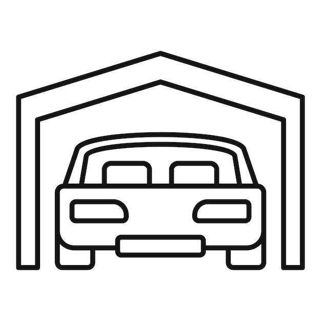 Icono de garaje de aparcamiento Icono de vector de garaje de aparcamiento de contorno para diseño web aislado sobre fondo blanco