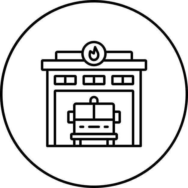 El icono del garaje de los bomberos
