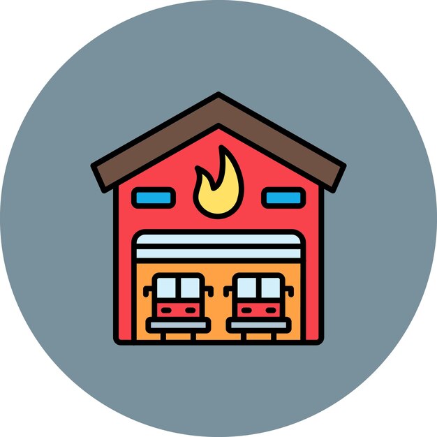 El icono del garaje de los bomberos