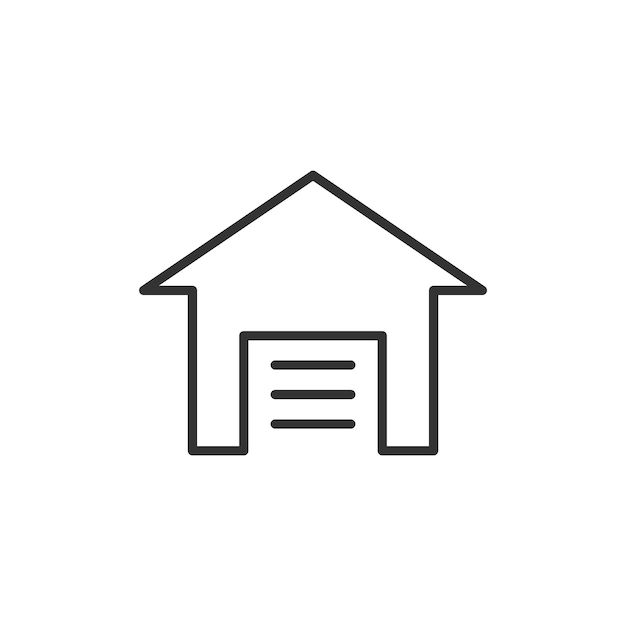 Icono de garaje Símbolo de bienes raíces Icono vectorial moderno simple para diseño de sitios web aplicación móvil ui