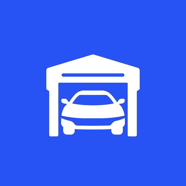 Icono de garaje con vector de coche