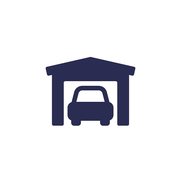 Icono de garaje con un vector de coche