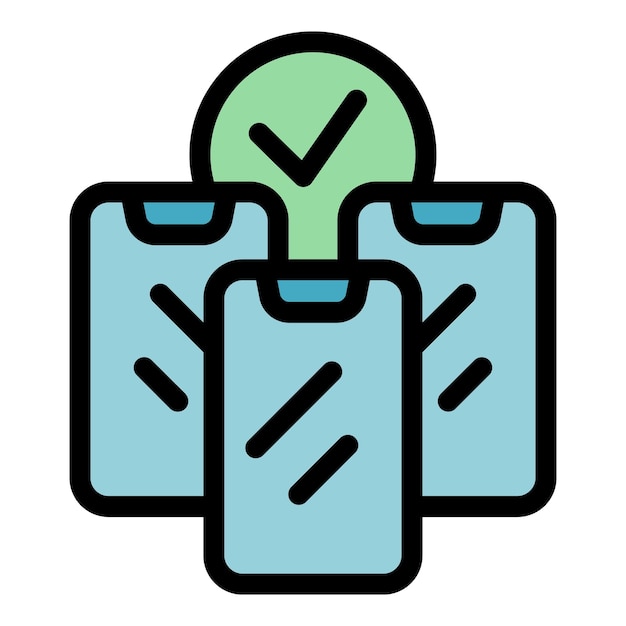El icono de la garantía del teléfono es un vector de contornos, el dinero de la tarjeta es un documento de seguridad de color plano.